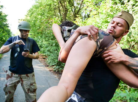 Evil Angel invite you to explore free pictures featuring Stacy Bloom, Angelo Godshack and Damien Soup in porn scene with hardcore threesome